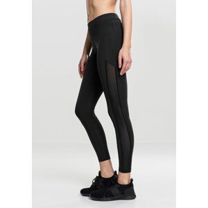 Women's Tech Mesh Stripe Leggings - Black