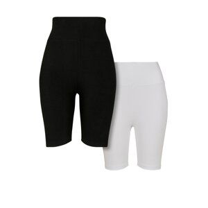 Women's High Waist Cycling Shorts 2-Pack Black/White