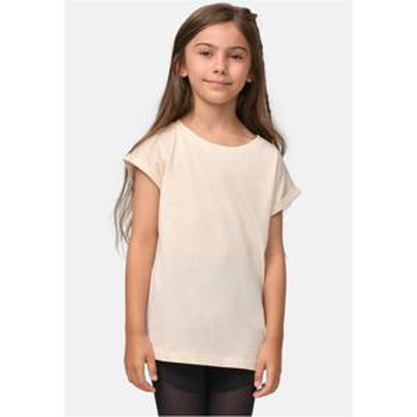 Girls' Organic T-Shirt with Extended Shoulder Whitesand