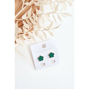 Delicate green-gold floral earrings