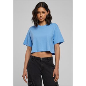 Women's short oversized T-shirt horizontal blue