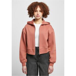 Women's Short Oversized Terracotta Zipper Jacket