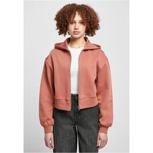 Women's Short Oversized Terracotta Zipper Jacket