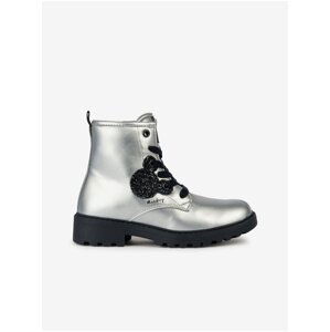Girls' ankle boots in silver color Geox Casey - Girls
