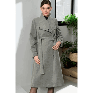 Z6645 DEWBERRY WOMEN'S COAT-PLAIN GREY