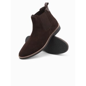 Ombre Men's leather boots - dark brown