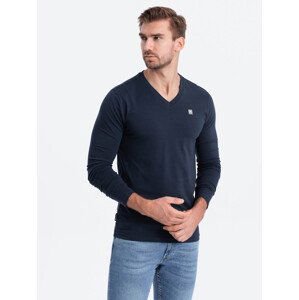 Ombre Men's V-NECK Longsleeve - navy blue