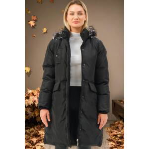 Z6774 DEWBERRY WOMEN'S COAT-PLAIN BLACK