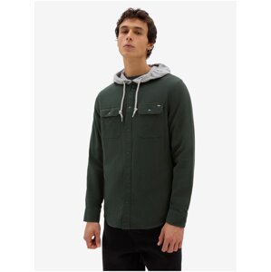 Dark green men's hooded shirt VANS Parkway II - Men