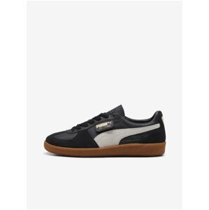 White and Black Men's Leather Sneakers Puma Palermo Lth - Men's