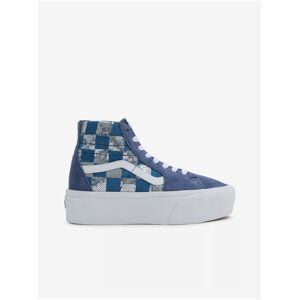 Women's blue ankle sneakers with suede details VANS SK8-Hi - Women