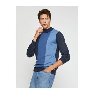 Koton Color Blocked Sweater Half Turtleneck