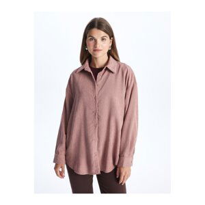 LC Waikiki Women's Plain Long Sleeve Velvet Shirt