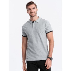 Ombre Men's cotton polo shirt - light grey
