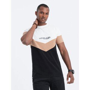 Ombre Men's cotton tricolor t-shirt with logo