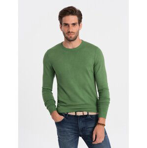 Ombre Classic men's sweater with round neckline - green