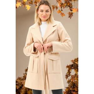 Z6778 DEWBERRY LADIES' COAT-LIGHT BEIGE