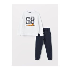 LC Waikiki Crew Neck Printed Long Sleeve Boys' Sweatshirt and Sweatpants