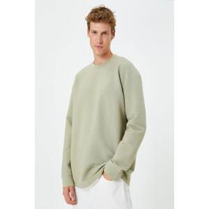 Koton Oversize Sweatshirt Crew Neck Long Sleeve Textured