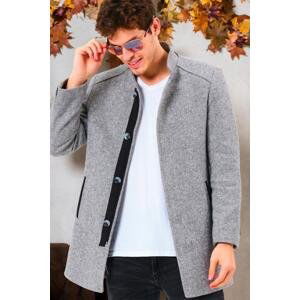 PLT8327 DEWBERRY MEN'S COAT-DARK DIAGONAL GREY