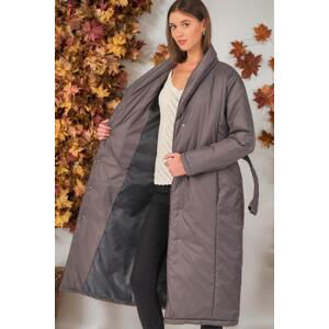 Z6688 DEWBERRY WOMEN'S COAT-DARK ANTHRACITE