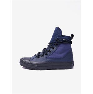 Dark blue ankle sneakers with leather details Converse Chuck Taylo - Women