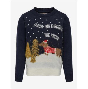 Dark blue girls' Christmas sweater ONLY Xmas - Girls