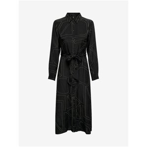 Black women's patterned shirt mididress ONLY Dea - Women