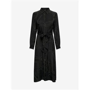 Black women's patterned shirt mididress ONLY Dea - Women