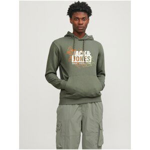 Men's Green Hoodie Jack & Jones Map - Men's