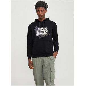 Men's Black Hoodie Jack & Jones Map - Men's