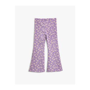 Koton Girl's Lilac Patterned Jeans