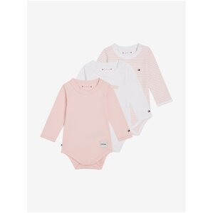 Set of three girls' bodysuits in white and pink Tommy Hilfiger - Girls