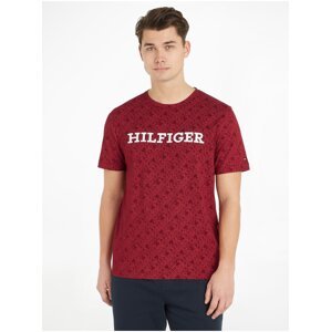 Tommy Hilfiger Men's Red Patterned T-Shirt - Men's