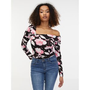 Orsay Pink-Black Women's Floral Top - Women