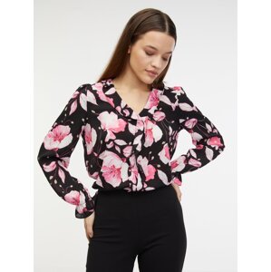 Orsay Women's Pink-Black Floral Blouse - Women's