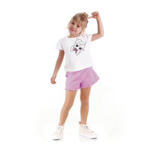 Denokids Ribbed Rabbit Girls Kids T-shirt Shorts Set