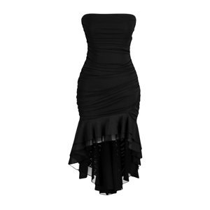Trendyol Black Ruffle Detailed Knitted Elegant Evening Dress Dress