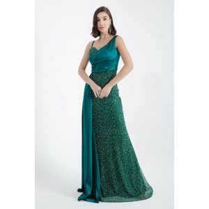 Lafaba Women's Emerald Green Thin Strands Stone Long Evening Dress