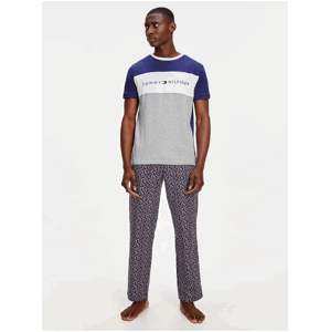 Blue and Grey Mens Pyjama T-Shirt Tommy Hilfiger Underwear - Men