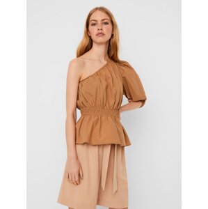 AWARE by VERO MODA Brown asymmetrical blouse VERO MODA Olene - Women