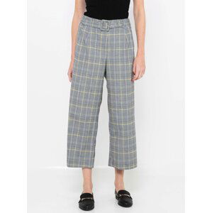 Gray Ladies Checkered Glittering Culottes CAMAIEU - Ladies