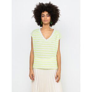 Neon yellow striped loose T-shirt CAMAIEU - Women