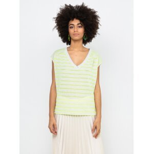 Neon yellow striped loose T-shirt CAMAIEU - Women