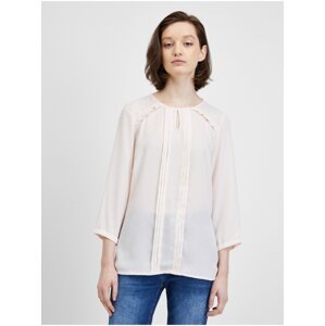 Cream blouse with three-quarter sleeves CAMAIEU - Ladies
