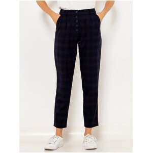 Dark blue checkered shortened trousers CAMAIEU - Ladies