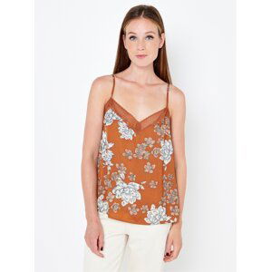 Brown floral top CAMAIEU - Women