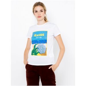White T-shirt with print CAMAIEU - Women