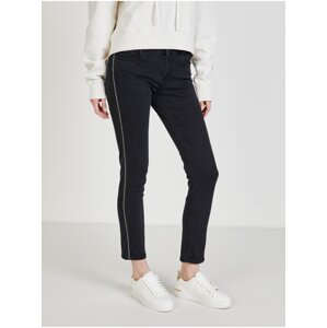 Black Womens Shortened Straight Fit Jeans Replay - Women