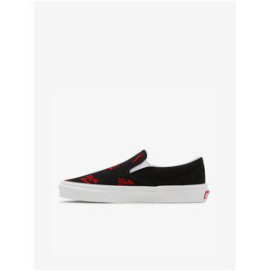 VANS UA Classic Slip On Black Patterned Slip On Sneakers - Women